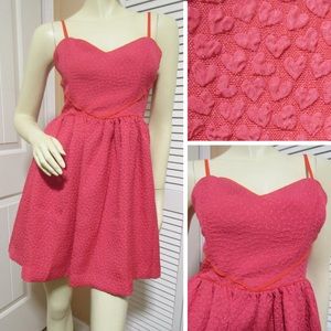 NWT Urban Outfitters Pink Sleeveless Mini Dress Heart/Hearts Prom Cocktail Party
